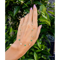 0.33 Ct. Emerald Emerald Accent Stones Necklace, 14K Yellow Gold Life Style