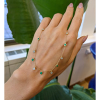 0.33 Ct. Emerald Emerald Accent Stones Necklace, 14K Yellow Gold Life Style