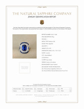 4.03 Ct. Blue Sapphire and Natural Diamond Pave Ring, Platinum 950 Scan Report