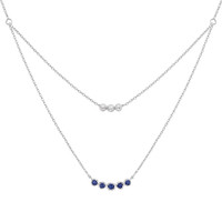 0.22 Ct. Sapphire 14K White Gold necklace