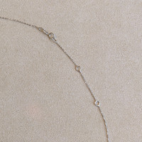 0.22 Ct. Blue Sapphire and Natural Diamond Accent Stones Necklace, 14K White Gold Image