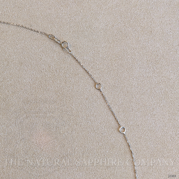 0.22 Ct. Blue Sapphire and Natural Diamond Accent Stones Necklace, 14K White Gold