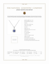 1.26 Ct. Tanzanite Natural Diamond Pave Necklace, 14K White Gold Scan Report