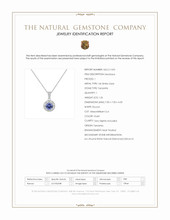 1.26 Ct. Violet Tanzanite and Natural Diamond Pave Necklace, 14K White Gold Scan Report