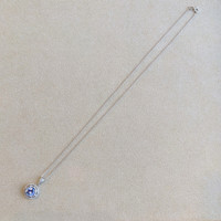 1.26 Ct. Tanzanite Natural Diamond Pave Necklace, 14K White Gold Image