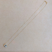 1.43 Ct. Aquamarine Bezel Necklace, 14K Yellow Gold Image