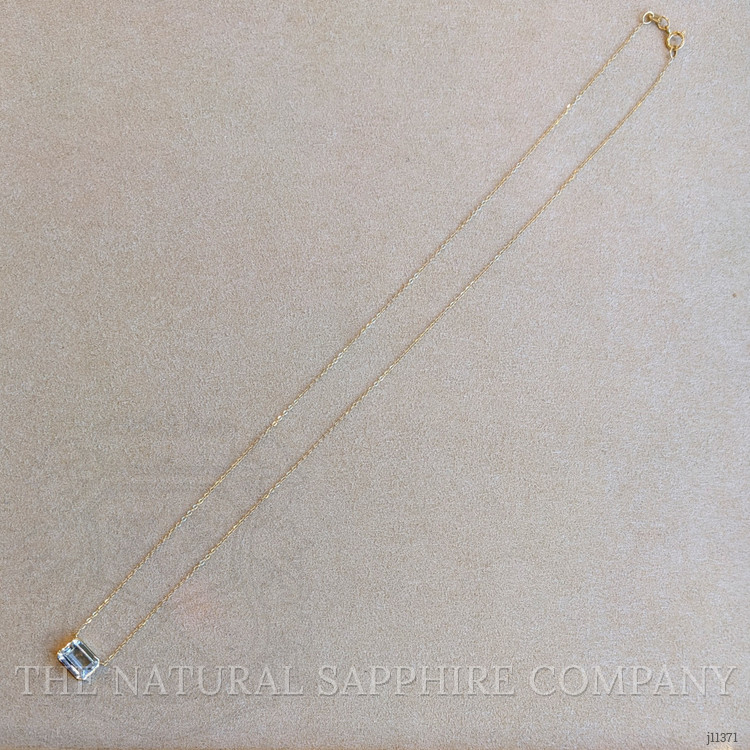 1.43 Ct. Aquamarine Bezel Necklace, 14K Yellow Gold