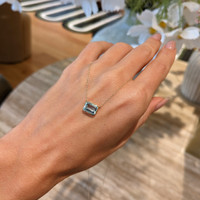 1.43 Ct. Aquamarine Bezel Necklace, 14K Yellow Gold Life Style