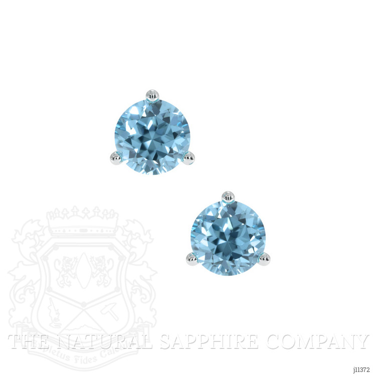 2.10 Ct.Tw. Topaz Studs Earrings, 14K White Gold