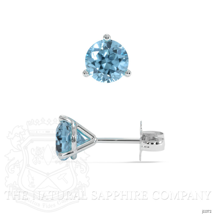 2.10 Ct.Tw. Topaz Studs Earrings, 14K White Gold
