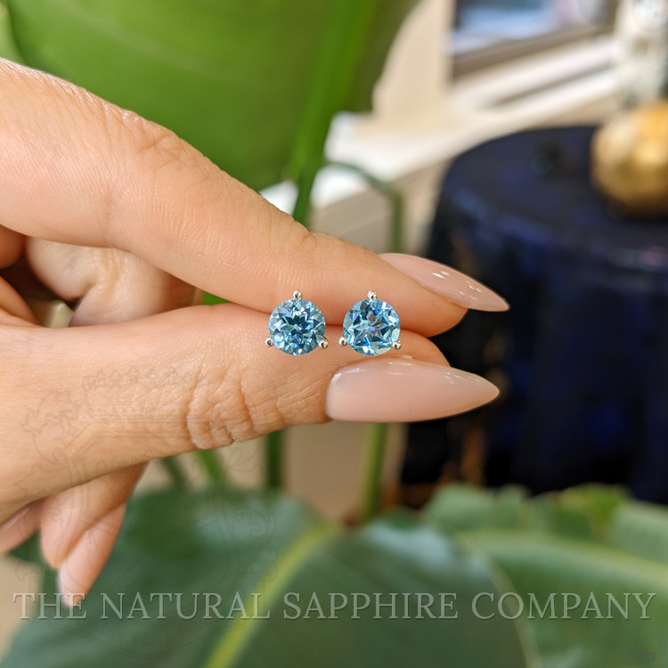 2.10 Ct.Tw. Topaz Studs Earrings, 14K White Gold