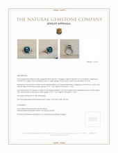 5.21 Ct. Greenish Blue Tourmaline and Natural Diamond Halo Ring, 18K White Gold Appraisal