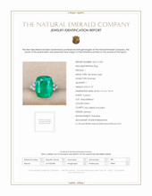 21.37 Ct. Emerald Natural Diamond Three Stone Ring, 18K White Gold Scan Report