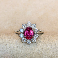 1.57 Ct. Ruby 18K White Gold ring