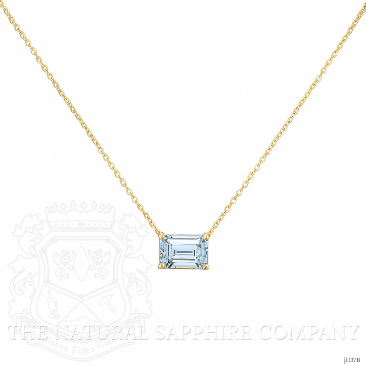 0.76 Ct. Aquamarine Accent Stones Necklace, 14K Yellow Gold