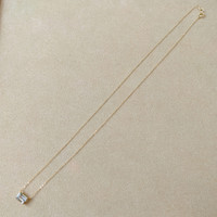 0.76 Ct. Aquamarine Accent Stones Necklace, 14K Yellow Gold Image