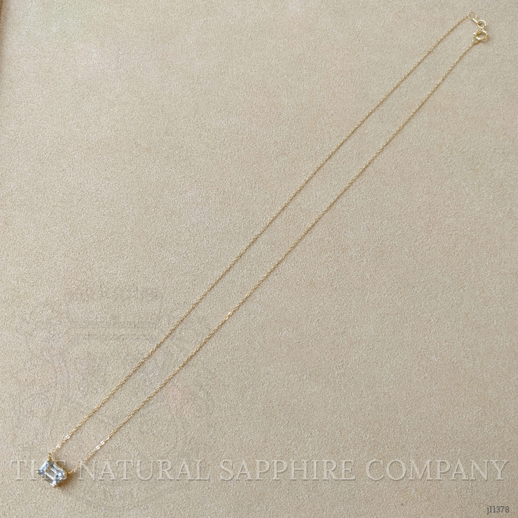 0.76 Ct. Aquamarine Accent Stones Necklace, 14K Yellow Gold