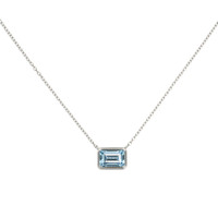 Aquamarine 14K White Gold necklace