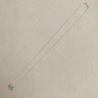 0.84 Ct. Aquamarine Bezel Necklace, 14K White Gold Image