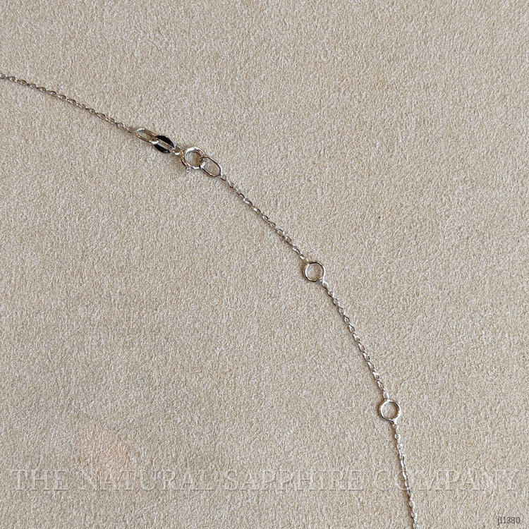 0.88 Ct. Blue Sapphire and Natural Diamond Religious Necklace, 14K White Gold