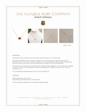 1.50 Ct. Ruby and Natural Diamond Pave Necklace, 14K Yellow Gold Appraisal