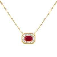 1.50 Ct. Ruby 14K Yellow Gold necklace