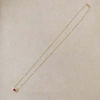 1.50 Ct. Ruby and Natural Diamond Pave Necklace, 14K Yellow Gold Image