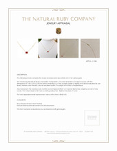 1.24 Ct. Ruby Natural Diamond Bezel Necklace, 14K Yellow Gold Appraisal