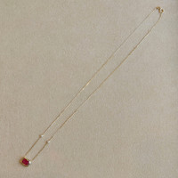 1.24 Ct. Ruby Natural Diamond Bezel Necklace, 14K Yellow Gold Image
