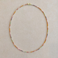 0.49 Ct. Ruby, Emerald, Mixed Sapphire, Blue Aquamarine, Yellowish Orange Citrine and Purple Amethyst Accent Stones Necklace, 14K Yellow Gold Image