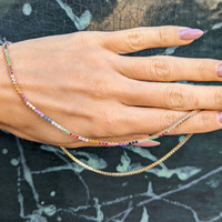 0.49 Ct. Ruby, Emerald, Mixed Sapphire, Blue Aquamarine, Yellowish Orange Citrine and Purple Amethyst Accent Stones Necklace, 14K Yellow Gold Life Style