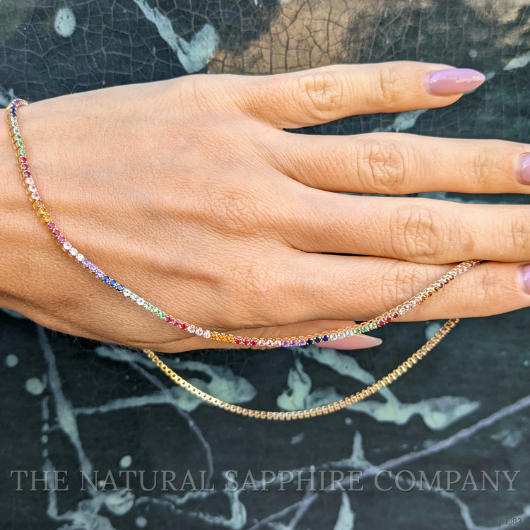 0.49 Ct. Ruby, Emerald, Mixed Sapphire, Blue Aquamarine, Yellowish Orange Citrine and Purple Amethyst Accent Stones Necklace, 14K Yellow Gold