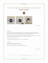 10.24 Ct. Blue Sapphire and Natural Diamond Three Stone Ring, Platinum 950 Appraisal