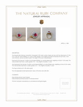 2.09 Ct. Ruby Natural Diamond Pave Ring, 18K Yellow Gold Appraisal