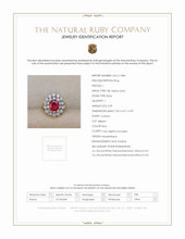 2.09 Ct. Ruby Natural Diamond Pave Ring, 18K Yellow Gold Scan Report