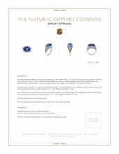 9.07 Ct. Blue Sapphire and Natural Diamond Antique Style Ring, 18K White Gold Appraisal