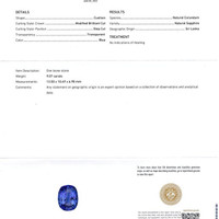 9.07 Ct. Blue Sapphire and Natural Diamond Antique Style Ring, 18K White Gold Scan Report