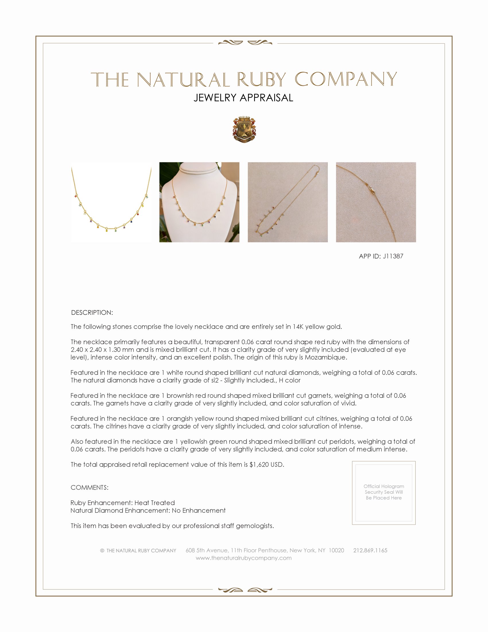 0.29 Ct. Aquamarine Natural Diamond Multi Stone Necklace, 14K Yellow Gold