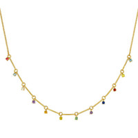 0.05 Ct. Emerald 14K Yellow Gold necklace