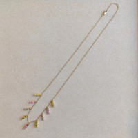 1.07 Ct. Peridot Sapphire Accent Stones Necklace, 14K Yellow Gold Image