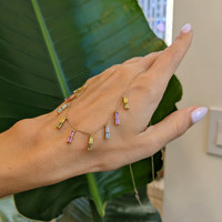 1.07 Ct. Peridot Sapphire Accent Stones Necklace, 14K Yellow Gold Life Style