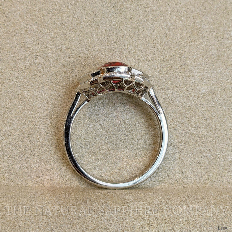 2.17 Ct. Ruby and Natural Diamond Pave Ring, Platinum 950
