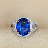 7.09 Ct. Sapphire Platinum 950 ring