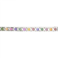11.10 Ct.Tw. Multi Color Sapphire Tennis/Line Bracelet, 14K White Gold Image