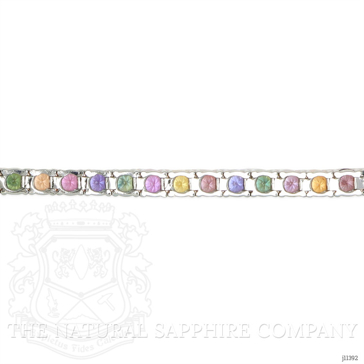 11.10 Ct.Tw. Multi Color Sapphire Tennis/Line Bracelet, 14K White Gold