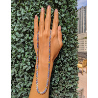 26.60 Ct. Multi Color Sapphire Multi Stone Necklace, 14K White Gold Life Style