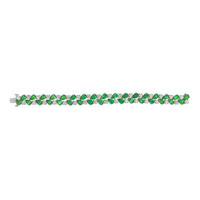 22.26 Ct.Tw. Emerald Natural Diamond Pave Bracelet, Platinum 950 Image