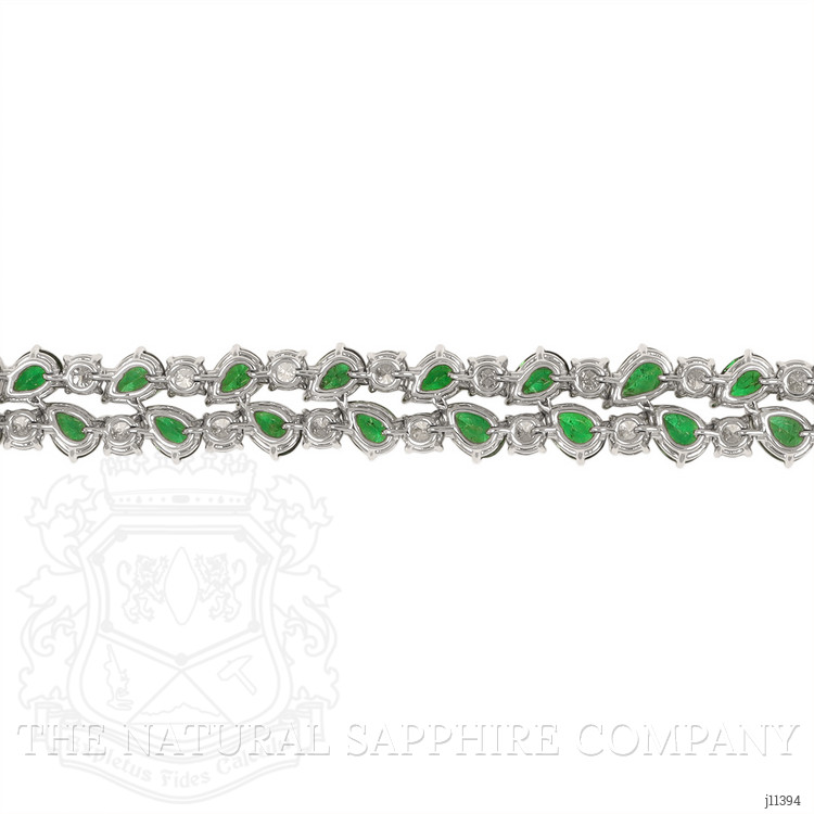 22.26 Ct.Tw. Emerald Natural Diamond Pave Bracelet, Platinum 950