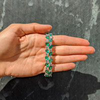 22.26 Ct.Tw. Emerald Natural Diamond Pave Bracelet, Platinum 950 Life Style