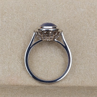 5.07 Ct. Blue Sapphire and Natural Diamond Pave Ring, Platinum 950 Image